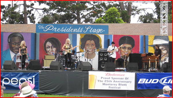 Laurie Morvan Band on the Presidents Stage at the Monterey Blues Festival during their 25 Anniversary.