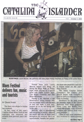 Female blues artist Laurie Morvan helped kick things off at the Catalina Island Blues Festival Sept. 26, 2008