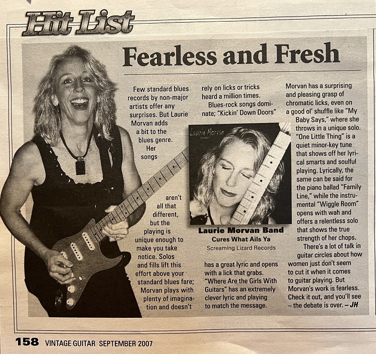 Vintage Guitar Magazine Review of CD Gravity by Laurie Morvan in the September 2007 magazine.