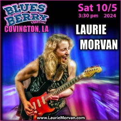 Bluesberry Festival in Covington, LA presents Laurie Morvan on October 5, 2024.