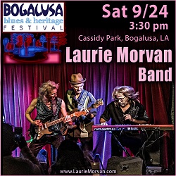 Bogalusa Blues and Heritage Festival hosts Laurie Morvan Band on Saturday September 24 at 3 pm