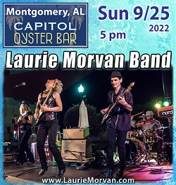 Laurie Morvan at Capitol Oyster Bar in Montgomery AL on September 25, 2022