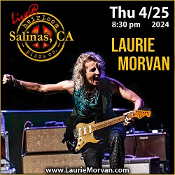Laurie Morvan plays Heirloom Pizza in Salinas, CA on April 25, 2024.