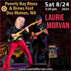 Laurie Morvan Band performs at Povery Bay Blues & Brews Fest in Des Moines, WA on August 24, 2024.