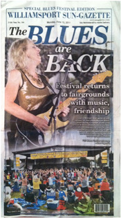 Laurie Morvan Band on front page of Williamsport Sun-Gazette June 13, 2011