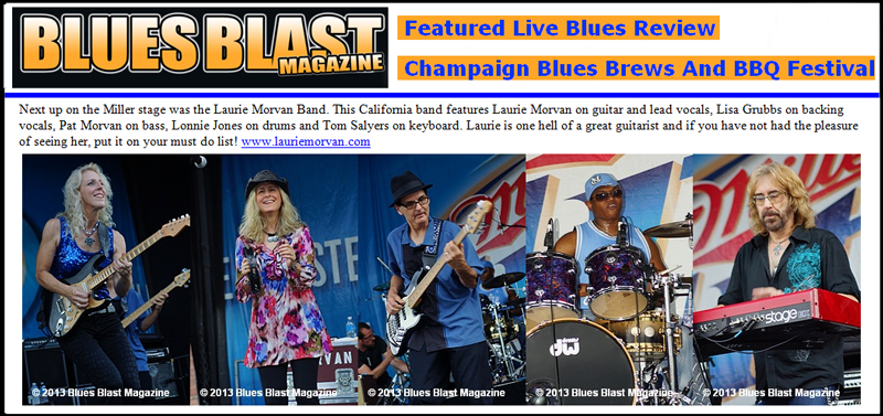Laurie Morvan is one hell of a great guitarist exclaims Blues Blast Magazine!