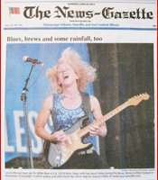 Laurie Morvan Band makes front page news for the Champaign News Gazette on June 29, 2013