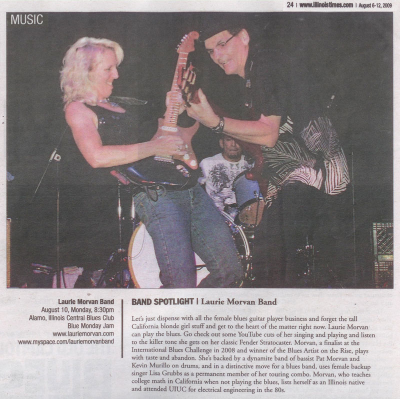 Illinois Times- Music Feature Article - Laurie Morvan Band