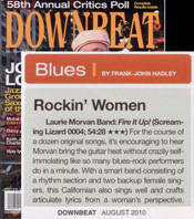 Laurie Morvan Band, Fire It Up! CD review in DownBeat August 2010