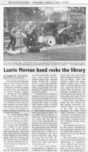 Mountain Press features Laurie Morvan Band in their Aug 22, 2012 issue