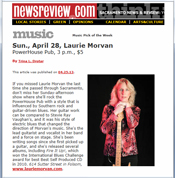 Laurie Morvan Band is the Music Pick of the Week by Sacramento News and Reviews