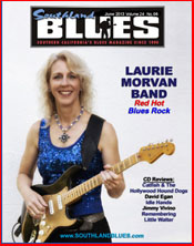 Laurie Morvan on the cover of Southland Blues Magazine June 2013