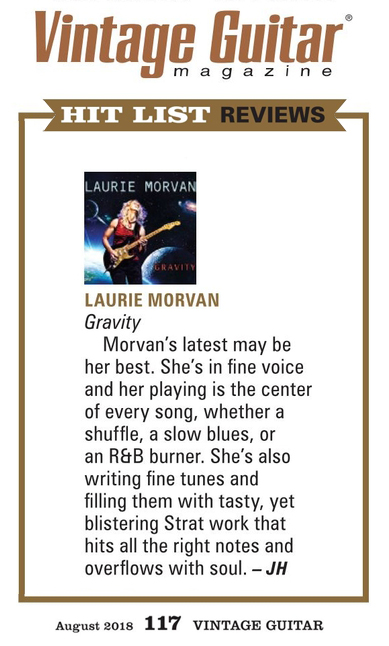 Vintage Guitar Gravity by Laurie Morvan CD Review August 2018